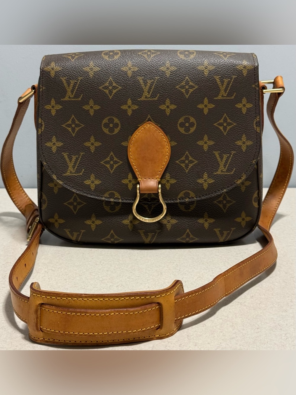 Louis Vuitton Vintage Saint Cloud GM Monogram Canvas Leather